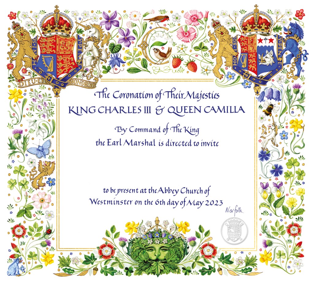 Official Coronation invitation for King Charles III.